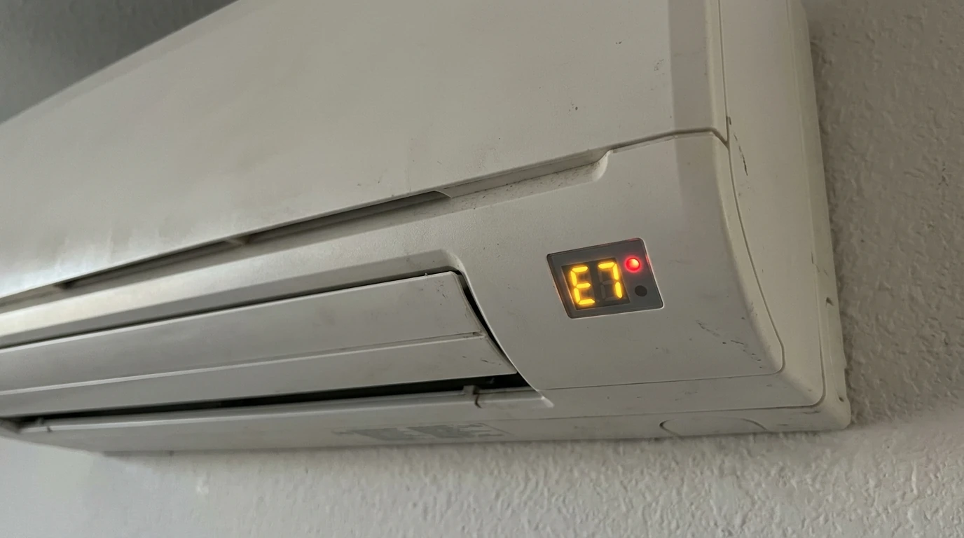 Mini-split display showing an error code